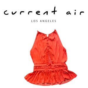 Current Air- coral orange spaghetti strap top with peekaboo open back